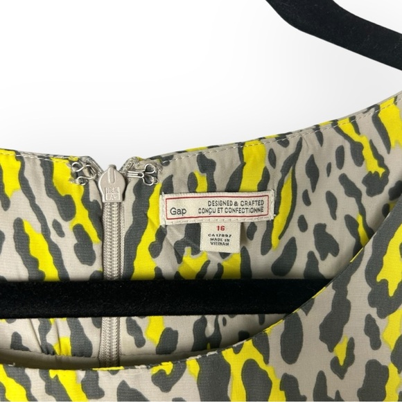 Gap Sleeveless Grey & Neon Leopard Dress 16 - Picture 8 of 9